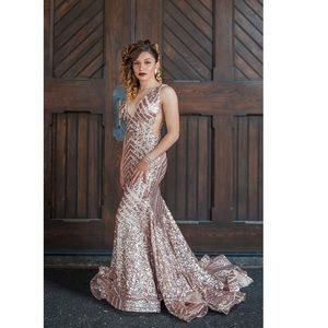 Jovani Rose Gold Prom dress